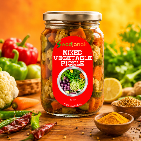 Swadjanak Mixed Vegetable Pickle – Traditional Indian Mixed Achar | 100% Natural | 500 GM